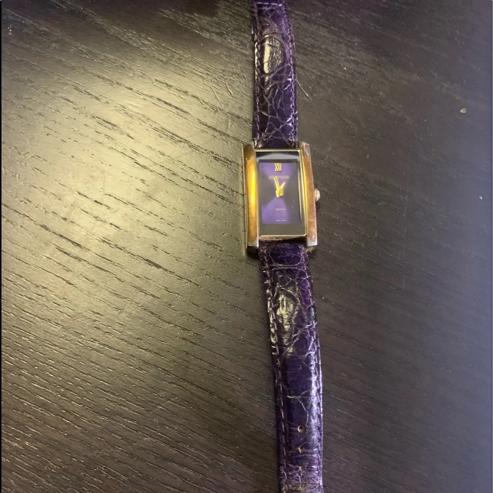 Elegant‎ Purple & Gold leather Fashion fun watch